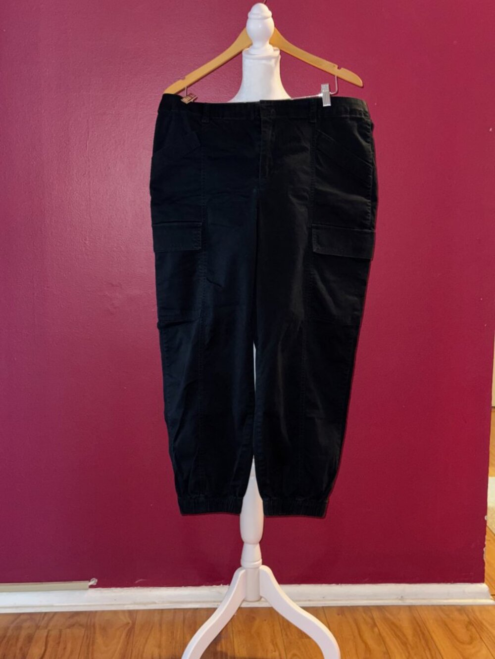 Gap Black Cargo High Waisted Jogger Pants size XL - Picture 8 of 13